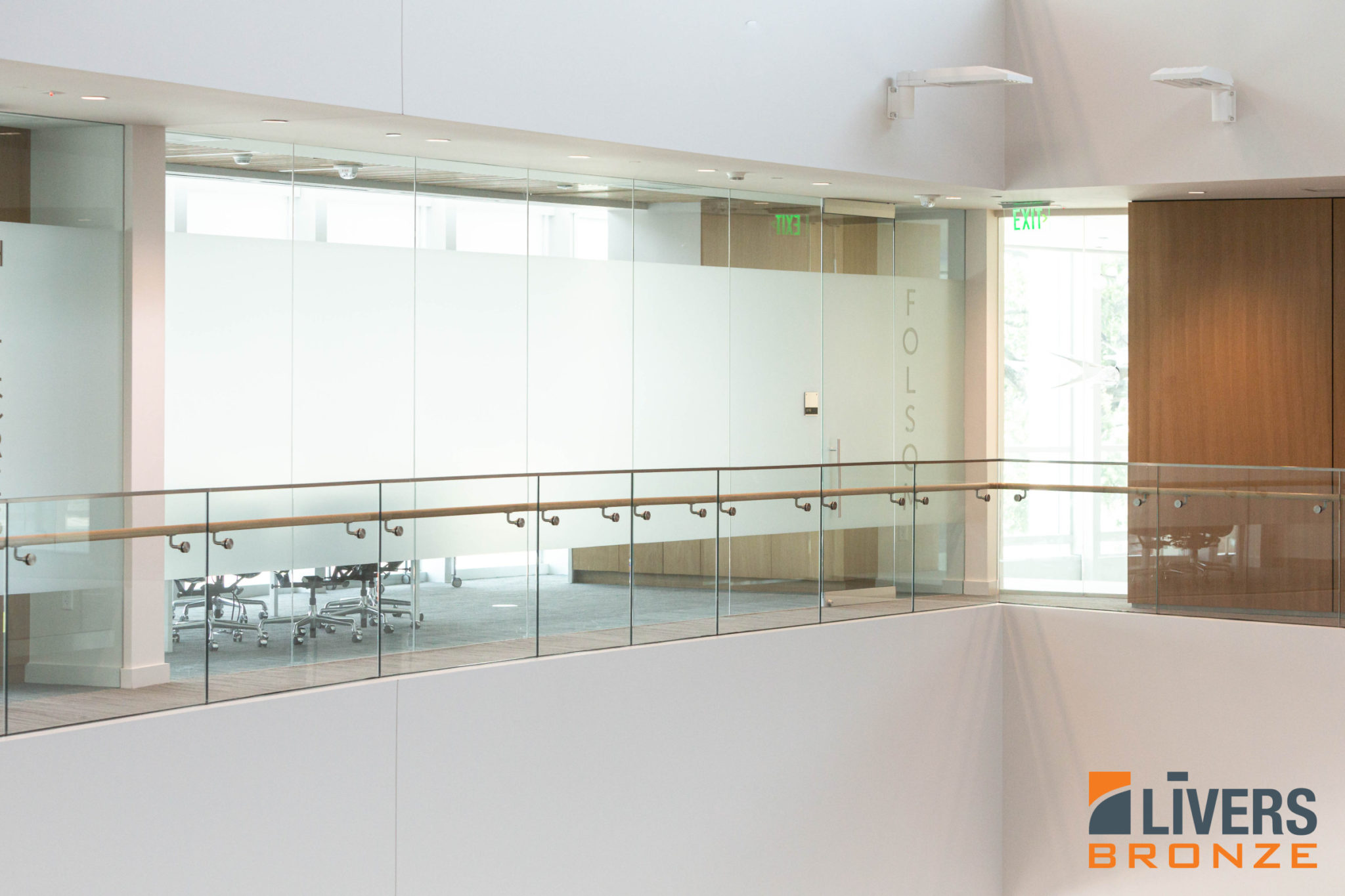 Livers Bronze Struct-U-Rail Commercial Glass Railing was installed at the University of Texas Center for Brain Health in Dallas and was Made in the USA